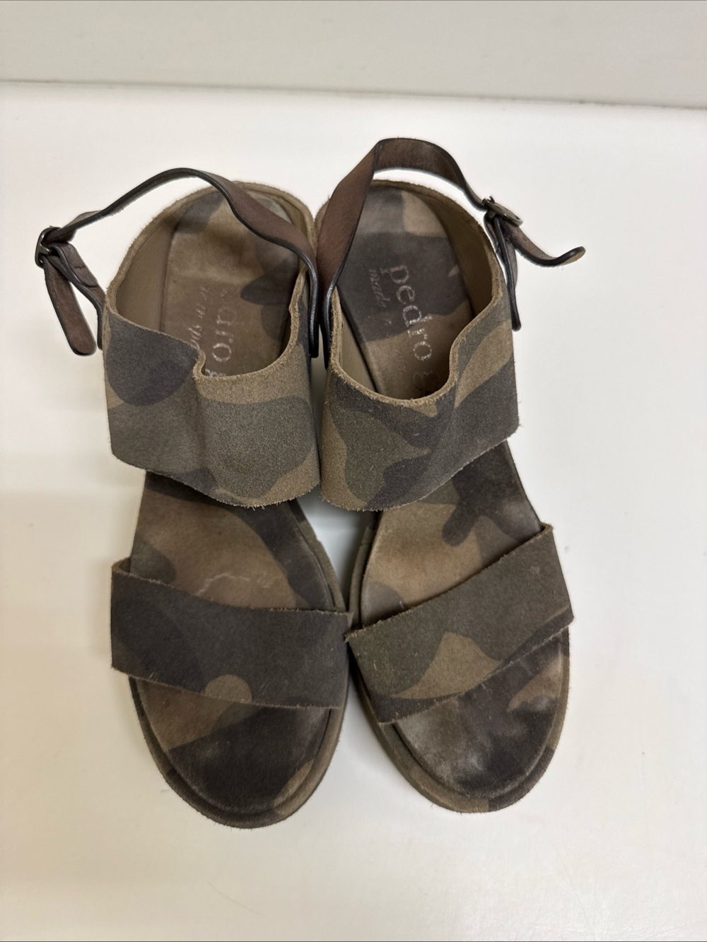 Pedro Garcia Camouflage Suede Sandals